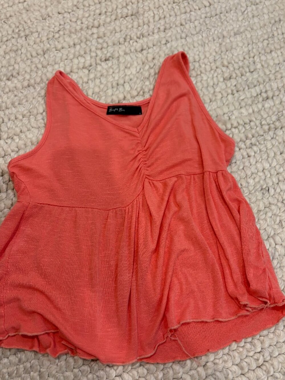 Coral babydoll tank top